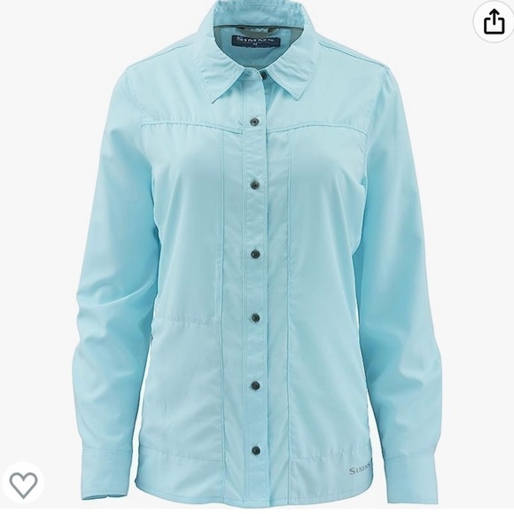 SIMMS Women's Fishing Isle Long Sleeve Shirt in Sea Breeze Outdoors Active NEW - Picture 1 of 16